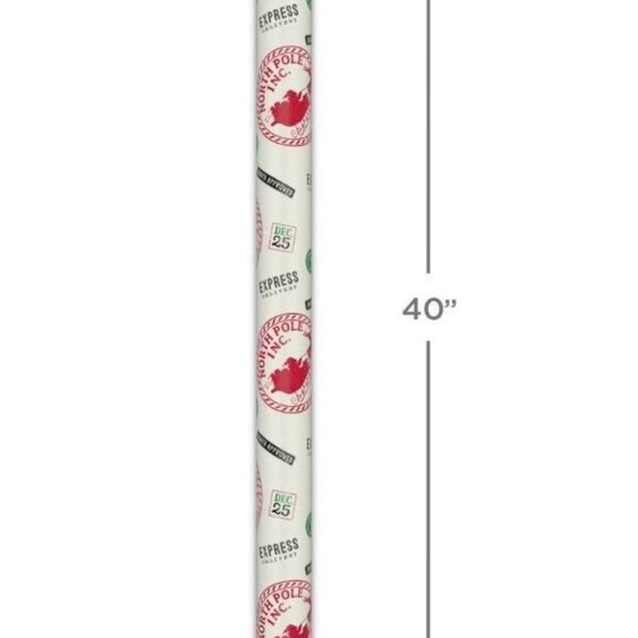 Hallmark Wrapping Paper Christmas Stamps From Santa Jumbo Roll 90 sq ft - Picture 4 of 6